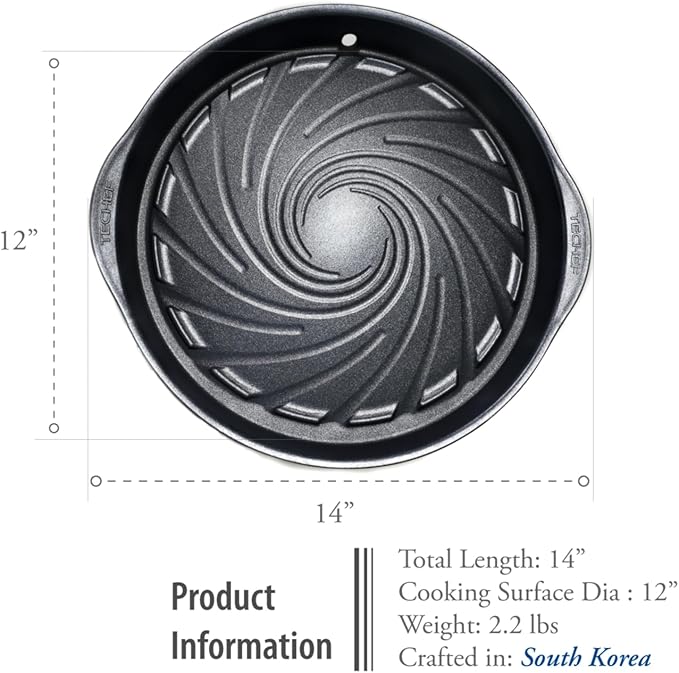 TECHEF - Korean BBQ Nonstick Grill Pan, KBBQ Grill Pan, PFOA-Free, Dishwasher Oven Safe, Made in Korea (Black)