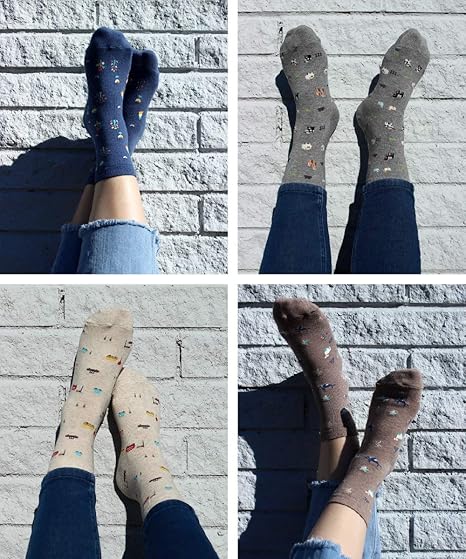 Women’s Cute Funny Novelty Casual Cotton Crew Socks (Made In Korea)