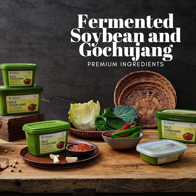 Ssamjang Korean Soybean Paste Sauce [Mild | 1.0 lb (500g)] for BBQ, Lettuce Wraps, Rice, Vegetables, and Meat | Korean Flavor, Bold & Savory - O’food